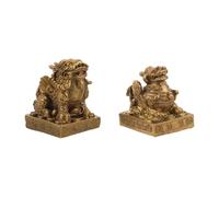 SUPVOX Figurine en Laiton Pi Yao à Double Corne, Sculpture Feng Shui pour Attirer la Richesse, Décoration Intérieure Élégante et Amulette