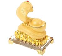SUPVOX Figurine Serpent en Résine Dorée 125x80x141 Mm, Décoration Intérieure Feng Shui pour Nouvel an Chinois 2025, Ornement Zodiaque Serpent Amulette pour Maison et Bureau