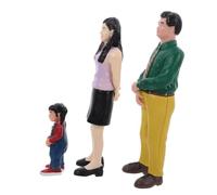 SUPVOX Figurines Miniatures Famille Réalistes Papa Maman Fille pour Décoration Maison de Poupée et Modèles Table de Sable Jeu Denfants et Accessoires de Scène