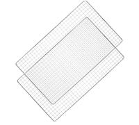 SUPVOX Filet De Barbecue en Acier Inoxydable 44x26cm 2 Pièces pour Cuisson Extérieure, Maille Fine Épaisse, Grillades Uniformes Légumes Poissons Viandes Fruits De Mer