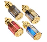 SUPVOX Flacon de Parfum en Verre Vintage 6 ML Lot de 4 Flacons Vides pour Huiles Essentielles Bouchon Alliage Rechargeable pour Maison et Bureau Décoratif