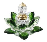 SUPVOX Flacon de Parfum Rechargeable Motif Lotus en Verre Cristal Vert pour Parfum Ambiance Maison 1 Pièce