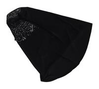 SUPVOX Foulard Femme Noir en Dentelle Légère Orné de Cristaux Bandeau Voile Pudique et Turban Élégant Accessoire Mode Respirant pour Toutes Occasions Foulard d'Été Chic et Confortable