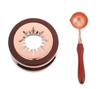 SUPVOX Four à Cire Portable avec Poêle de Fusion Pratique Cuillère à Sceller Rouge à Manche et Creuset de Flocon Kit Chauffe-Cire Réutilisable pour Invitations Enveloppes et