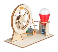 SUPVOX Générateur À Manivelle en Bois Jouet Scientifique DIY pour Enfants Expérience Électrique Manuelle Kit D’Apprentissage Stem Modèle De Physique À Assembler 1 Pièce