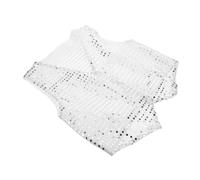 SUPVOX Gilet Paillettes Disco pour Garçon Fille Veste Scintillante Confortable et Respirante Tenue Jazz Danse pour Spectacles et Compétitions Gilet Pailleté Garçon Fille Costume