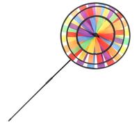 SUPVOX Girouette Arc-en-Ciel Hélice pour Jardin Moulin à Vent Géant à Trois Couches Tissu Solide Montage Facile Décoration Extérieure pour Pelouse Ferme Garçon et Filles et Fêtes