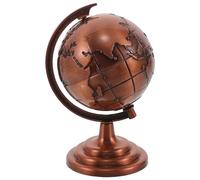 SUPVOX Globe Décoratif de Bureau Rotatif Vintage en Métal Mini Globe Terrestre Rouge Cuivre Support Stable pour Décoration de Table Objet Décoratif pour Maison et Bureau Présent