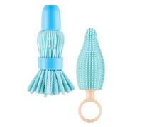 SUPVOX Goupillon Rotatif pour Biberon Lot de 2 Brosse en Silicone Nettoyage des Tétines et Biberons Accessoire Pratique de Voyage pour Bébé et Garçon et