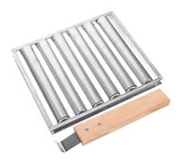 SUPVOX Grille à Saucisses en Acier Inoxydable pour Barbecue Extérieur Camping Rouleau De Cuisson, Manche en Bois Extra-Long, Support Solide Et Résistant à Haute Température