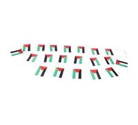 SUPVOX Guirlande de Drapeaux Palestiniens 20 Fanions 14x21 Cm, Bannière Suspendue 6 Mètres, Décoration Résistante la Décoloration pour Jardin, Fête, Terrasse et Événements