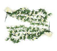 SUPVOX Guirlande de Lys Artificiels Blancs en Tissu Soie 2pcs pour Décoration Murale Réaliste Maison et Anniversaire, Ajoute Charme et Verdure Élégante
