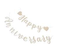 SUPVOX Guirlande de Mariage Pré-assemblée en Papier Pailleté « Joyeux Anniversaire » - Bannière Décorative Colorée et Réutilisable pour Fête D’anniversaire, Décoration Romantique