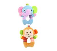 SUPVOX Hochets en Peluche pour Bébé 2Pcs Animal en Peluche et Portable Éducatif Convient aux Nourrissons Utilisation Intérieure et Extérieure Jouets de Berceau
