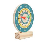 SUPVOX Horloge Bois Colorée Éducative pour Garçon Fille Pédagogique Stimulant la Reconnaissance des Couleurs Chiffres Apprentissage de Lheure pour Tout Petits et Préscolaires