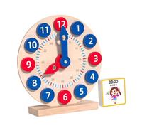 SUPVOX Horloge Éducative Bois pour Garçon Fille Apprentissage du Modèle Pédagogique pour Reconnaissance des Chiffres Couleurs Éducatif Sûr et Ludique pour Garçons et Filles