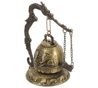 SUPVOX Horloge Feng Shui en Bronze à Motif de Dragon Décoration de Bureau Vintage Cloche en Alliage Son Agréable Ornement de Table Chic pour Maison et Bureau Accessoire de Carillon