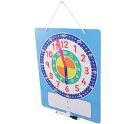 SUPVOX Horloge Pédagogique D’Apprentissage Analogique pour Garçon et Filles 5-7 Ans Aiguilles Amovibles, Surface Inscriptible Effaçable, Portable pour École et Maison, Jouet Éducatif