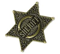 SUPVOX Insigne de Police Hexagonal en Alliage Rétro Broche Badge Métal Épingle Hexagonale pour Vêtements Accessoire Cosplay Vintage Badge Shérif Style Classique