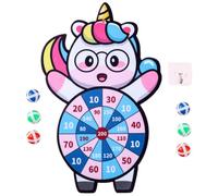 SUPVOX Jeu De Balle Collante Licorne pour Garçon Et Filles 4 à 8 en Plastique Résistant, Jeu De Société Portable, Kit De Planche 3 Balles Adhésives pour Activités Intérieures Et Voyages