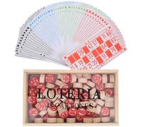 SUPVOX Jeu de Bingo Russe Loto avec Échiquier Numéroté et Pièces, Boîte Portable, Jeu D’échecs pour Garçon et Filles et Jeux de Société de Loto, pour Fêtes et Réunions Familiales,