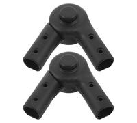 SUPVOX Joint de Pliage Support Stable et Ajustement Flexible Poignée de Poussette en Plastique Noir 2 Sets Compatible Tubes 22mm, pour Excursions en Plein Air