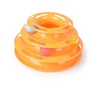 SUPVOX Jouet pour Chat Interactif à Trois Couches Balles, Plateau De Jeu Jaune, Amusant Et Stimulant, Adapté Aux Chats D’intérieur, Divertissement pour Animaux De Compagnie