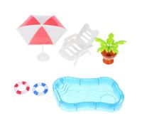 SUPVOX Jouets Miniatures pour Maison De Poupée Piscine Gonflable Chaise De Plage Décoration De Jardin Féérique De Jeu pour Garçon Fille