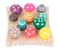 SUPVOX Jouets Montessori en Bois pour Tout-Petits 5 Pièces Jeu Récolte Champignons Tri Formes Correspondance Nombres Développement Éducatif Enfants