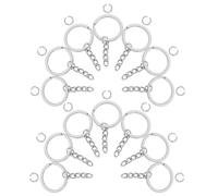 SUPVOX Kit 100 Porte-Clés Argentés avec Anneaux Plats Chaîne 4 Maillons Ajustable Anneaux de Jonction Ouverts en Métal Léger Accessoires DIY pour Création Bijoux et Loisirs Créatifs