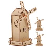 SUPVOX Kit D’éolienne Solaire à Monter Soi-même 3 Pièces, Modèle en Bois Rotatif Panneau Solaire, Scientifique Stem Éducatif pour Garçon et Filles, Kit Bricolage Pédagogique pour Projets