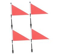 SUPVOX Kit de 4 Drapeaux de Sécurité pour Guidon de Vélo Garçon et Filles, Drapeaux Triangulaires en Polyester Mât Métal, Accessoires Vélo pour Visibilité Extérieure et Signalisation