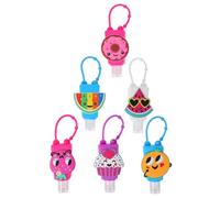 SUPVOX Kit de 6 Bouteilles à Main en Plastique Housse en Silicone, Distributeurs Portables pour Liquide, Crochet en Silicone, Facile à Transporter, Forme Cartoon pour Couleur Aléatoire