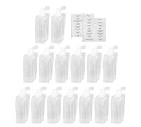 SUPVOX Kit de Contenants Cosmétiques de Voyage 17 Pièces en Pet Faciles à Ouvrir et Remplir, Pochettes Transparentes pour Shampoings et Lotions pour Mains