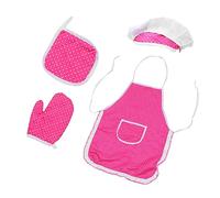 SUPVOX Kit de Cuisine pour Garçon Fille avec Tablier Chapeau Gants et Tapis de Simulation et Jeu de Rôle pour Fille et Garçon Ensemble Dustensiles pour Développer Coordination et