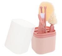 SUPVOX Kit de Nettoyage Garçon Fille Portable Brosses Silicone Douces pour Biberons Tétines Pailles Brosse Flexible pour Col de Bouteille avec Égouttoir et Boîte de Rangement Compact pour