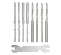 SUPVOX Kit de Rambarde de Terrasse à Câbles 8 Pièces en Acier Inoxydable pour Terrasse Extérieure, Poteau Bois et Système DIY