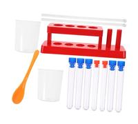 SUPVOX Kit Expérience Scientifique Stem pour Garçon Fille avec Tubes à Essai et Support Transparent Béchers Agitateurs et Cuillère de Prélèvement Éducatif pour Expériences Classe et