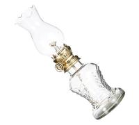 SUPVOX Lampe à Pétrole en Verre Transparent Vintage, Lanterne à Huile Réutilisable Mèche Réglable, Lampe Décorative pour Éclairage D’appoint Intérieur et Extérieur, Style Rétro