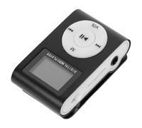 SUPVOX Lecteur Mp3 Clip Mini Noir en Aluminium Écran LCD | USB 2.0/1.1, Batterie Li-ion Rechargeable Intégrée, Prise Stéréo 3,5mm, Prise en Charge Micro 32 Go