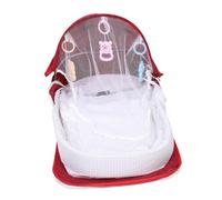 SUPVOX Lit Pliant Bébé Filet Berceau Pour Voyage Portable Tente Bébé En Plein Air Lit Parapluie Bébé Tente Tente De Plage Pop-up Petite Tente De Plage Coton Pp Rouge