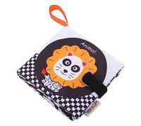 SUPVOX Livre en Tissu pour Bébé et Tout-petit, Jouet D’éveil Sensoriel Contrasté Noir et Blanc, Matière Douce en Velours Pêche, Solide Résistant aux Déchirures, Jeu Éducatif