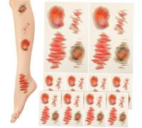 SUPVOX Lot de 10 Autocollants Faux Bleus et Cicatrices Réalistes en Pvc Hypoallergénique, Tatouages Temporaires pour Jour des Fous, Fête D'halloween et Jeux de Farce Garçon et