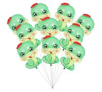 SUPVOX Lot de 10 Ballons Serpent Vert en Aluminium pour Nouvel An Chinois 2025 Décoration Festive Zodiac Serpent Ballons Animaux pour Anniversaires Fêtes et Showers
