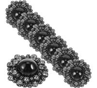 SUPVOX Lot de 10 Boutons Ronds à Coudre en Alliage Noir Strass 20 Mm, Assortiment de Boutons Décoratifs pour Manteaux, Vestes, Chemisiers et Loisirs Créatifs Couture
