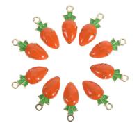 SUPVOX Lot de 10 Breloques Pendentifs Carotte en Alliage, Couleur Orange Solide, Taille pour Bijoux Diy, Accessoires de Bricolage pour Colliers, Bracelets et Décorations Créatives