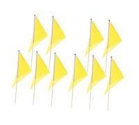 SUPVOX Lot de 10 Drapeaux de Balisage Triangulaires Jaunes en Plastique Solide, Piquets pour Pelouse, Signalisation Chantier Extérieur, Marquage Jardin et Irrigation, Usage Topographique