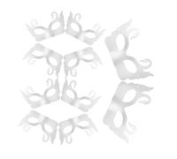 SUPVOX Lot de 10 Masques en Papier Vierges à Peindre, Demi-masque Blanc en Pâte à Papier Léger, Masque Fait Main pour Bricolage, Carnaval, Bal Masqué, Halloween et Mardi Gras