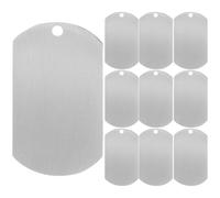SUPVOX Lot de 10 Médailles D'identification pour Chiens Vierges en Titane Inoxydable Brossé 4,9 X 2,8 Cm, Plaques Métalliques Personnalisables pour Collier, Accessoires pour Animaux
