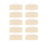 SUPVOX Lot de 10 Panneaux en Bois Vierges à Suspendre 5 Rectangles à Angles Droits 5 Rectangles à Angles Arrondis Corde en Jute pour Loisirs Créatifs Décoration Maison Artisanat DIY